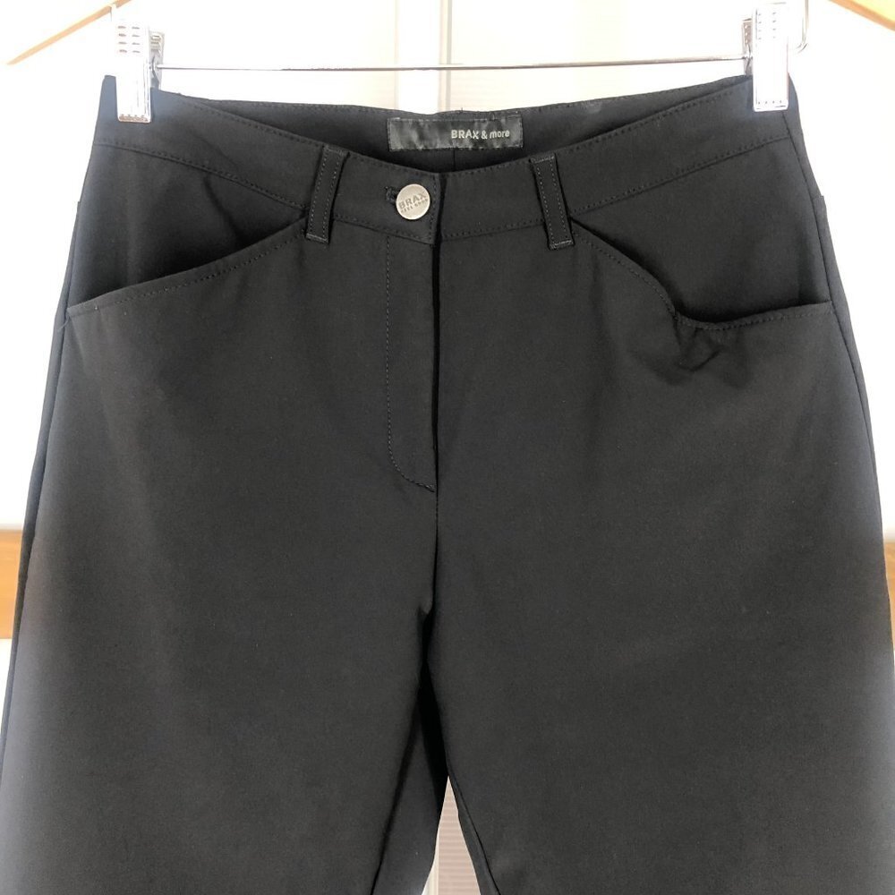 BRAX Hella MT Black Quilted‎ Knee Ankle Zip Pants Sz 6R